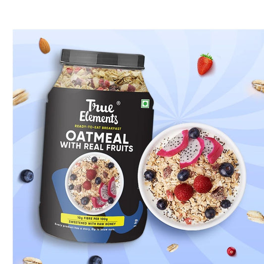 Whole Oatmeal 1kg (Oats Pro) - with Chia And Real Fruit True Elements