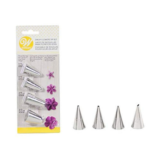 Wilton Drop Flowers Tip Set (Nozzles), 4pcs Bakers Ville