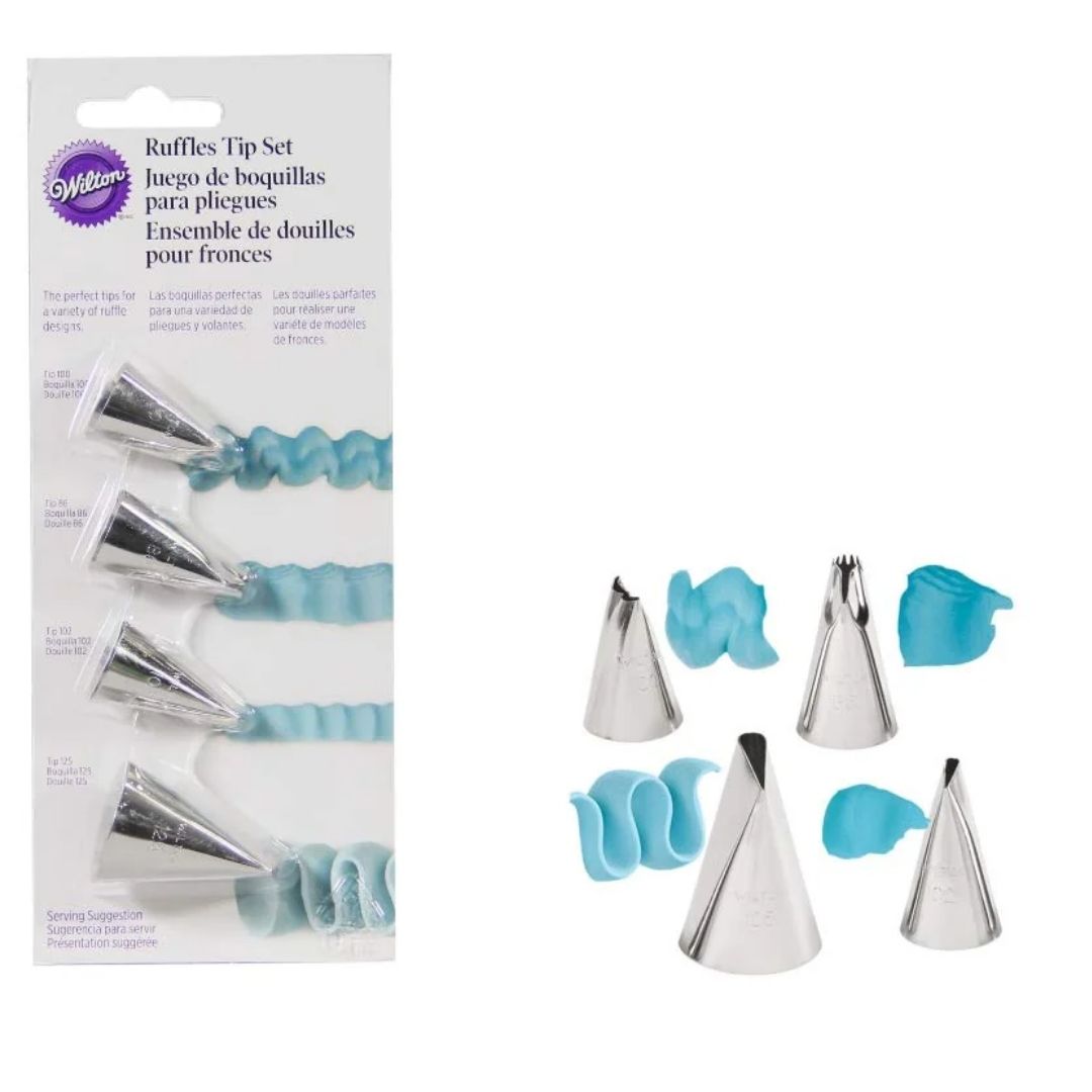 Wilton Ruffles Tip Set (Nozzles), 4pcs Bakers Ville