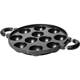 Wondercast Aluminium 11 Rounds Panniyarkal Pan (Black) Pigeon