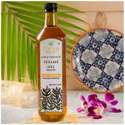 Wooden Ghani Cold Pressed Sesame Oil 1ltr Jivika Organic