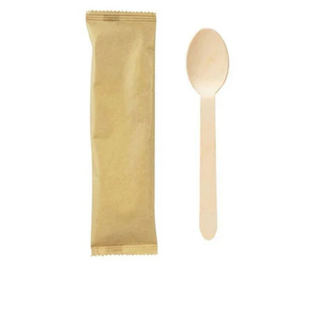 Wrapped Wooden Dessert Spoons