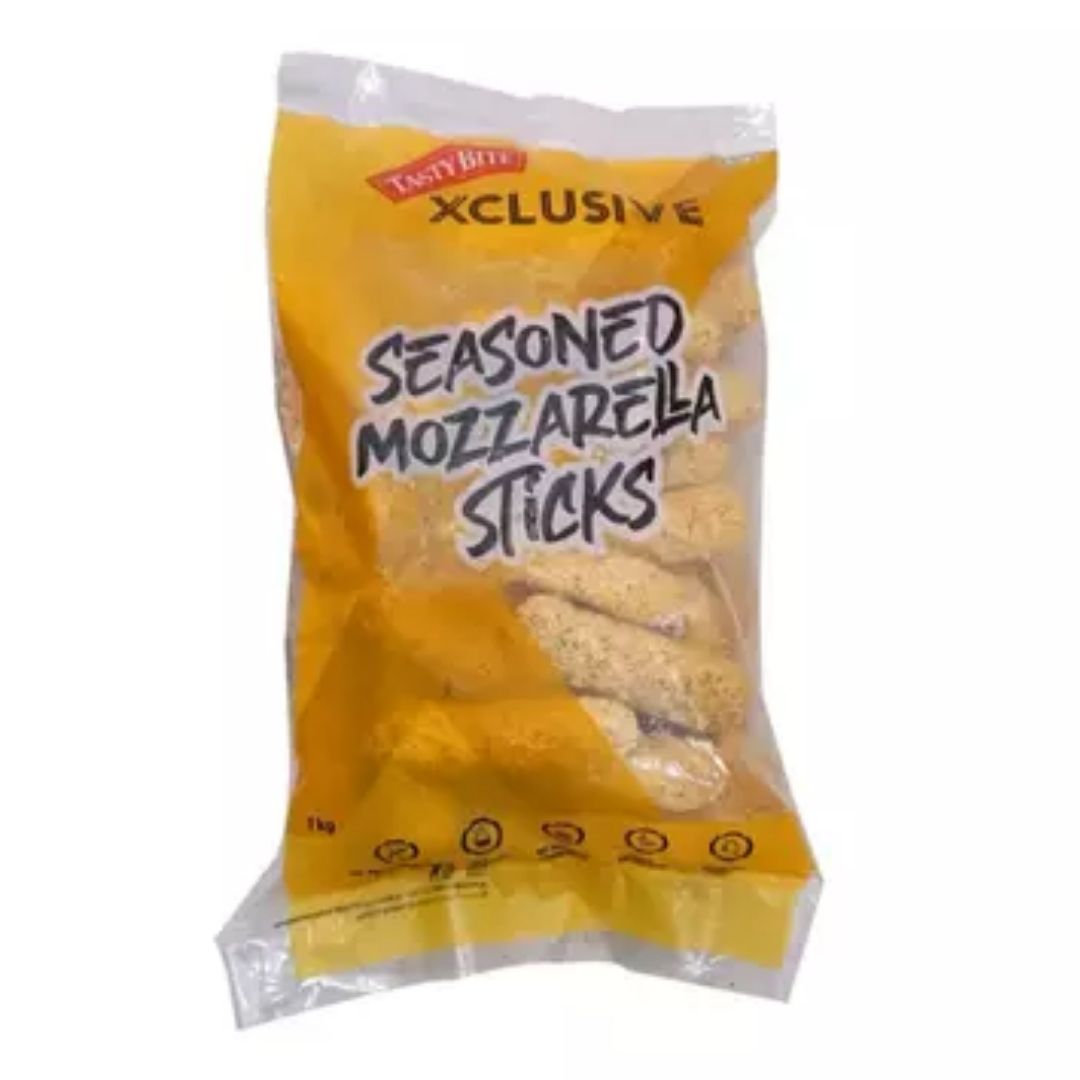 Xclusive Seasoned Mozzarella Sticks 1Kg Tasty Bite