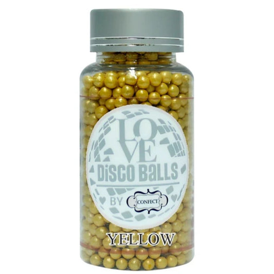 Yellow Disco Balls Sprinkles 4 MM 120 Gms Confect