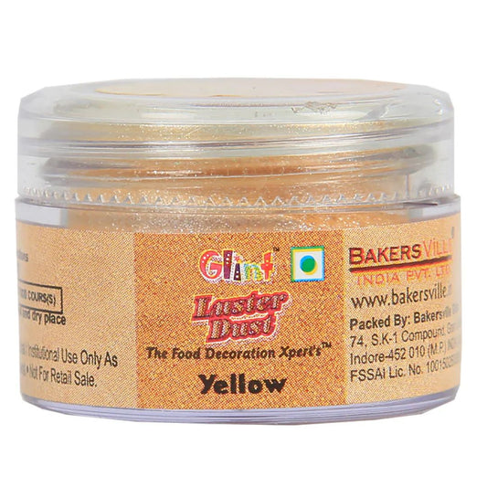 Yellow Edible Luster Dust 5g Glint