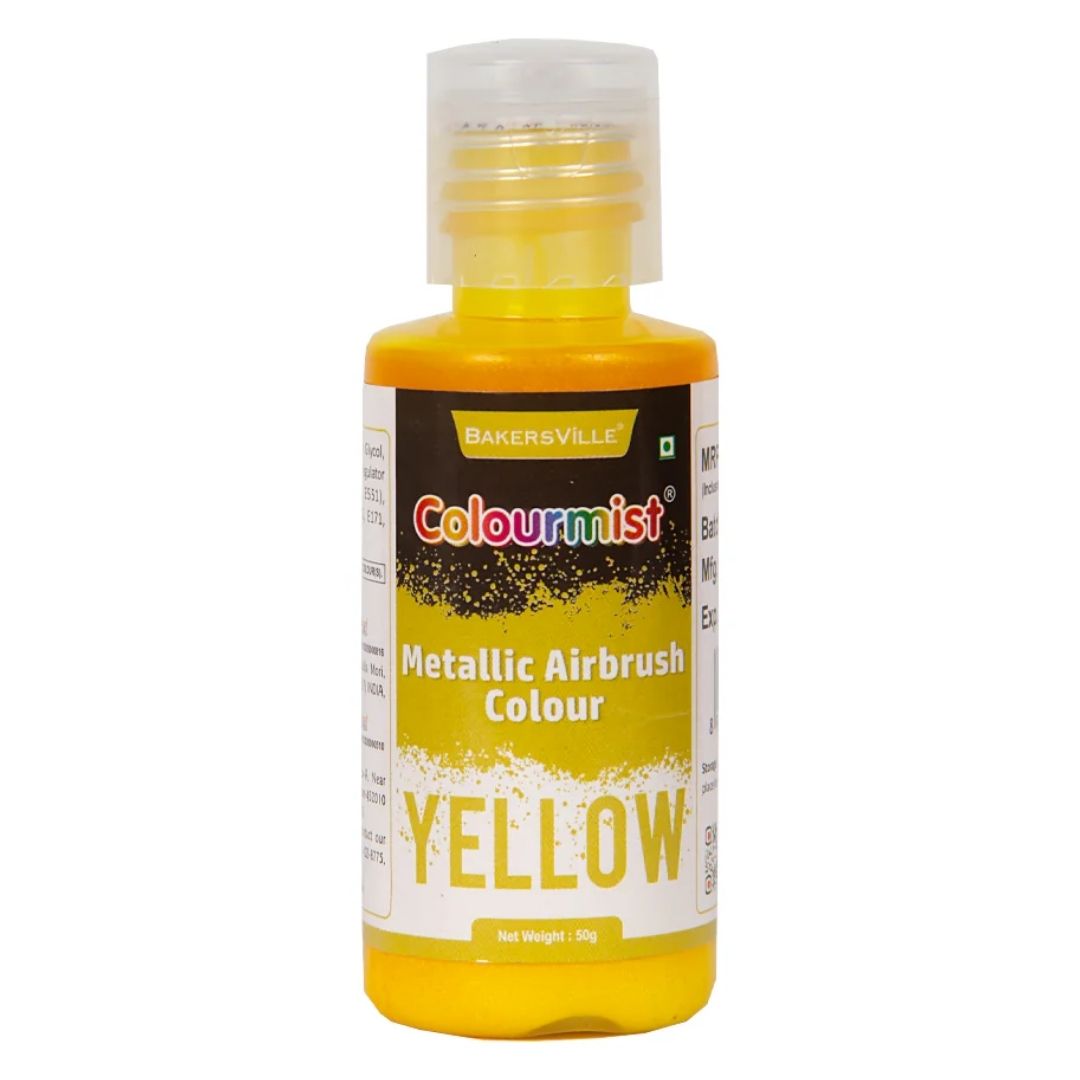 Yellow Metallic Airbrush Food Colour 50g Colourmist